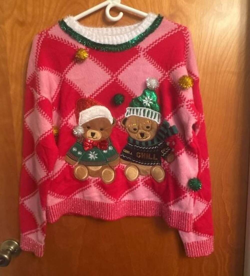 Holiday Time Christmas Sweater Size S (4-6) Teddy Bears